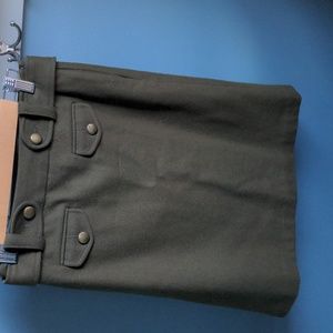 JCrew army green wool skirt 0